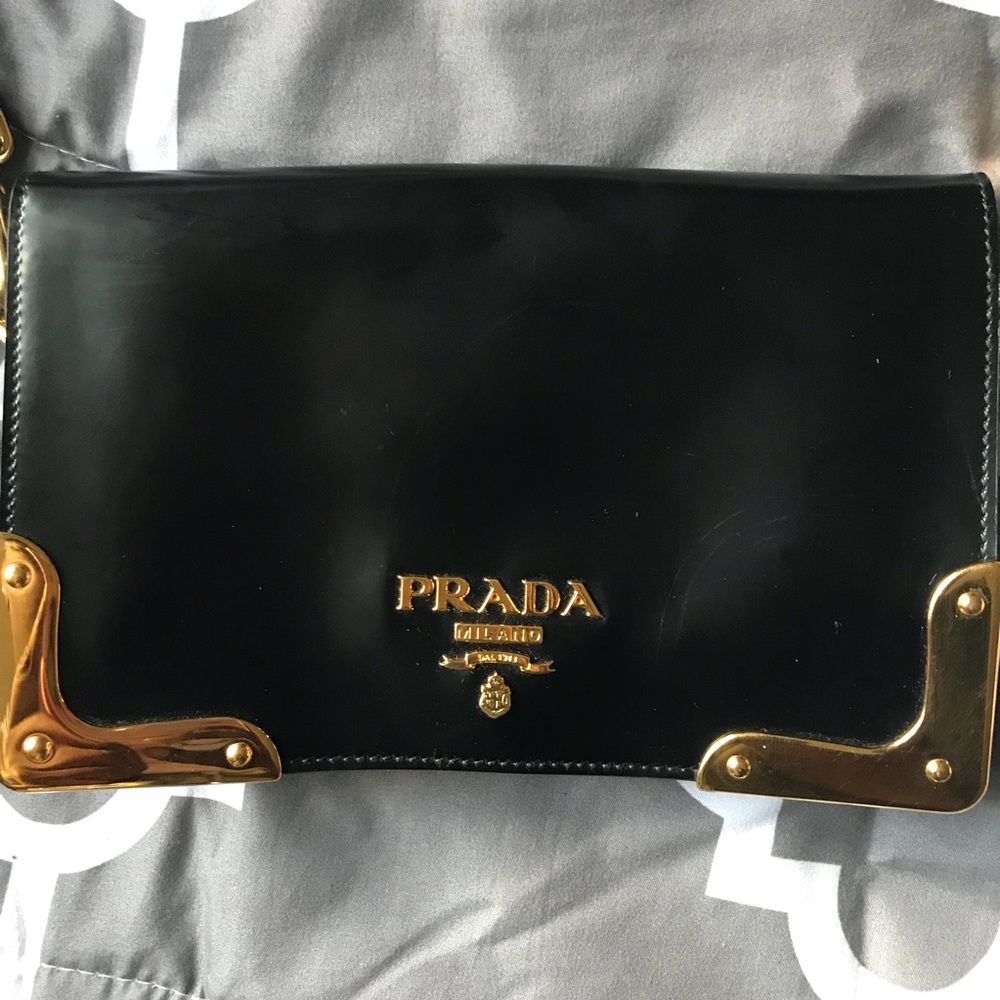 Authentic Patent Leather Prada Shoulder Bag